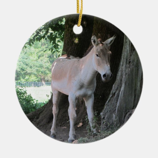 Lilla åsna julgransprydnad keramik (Framsidan)