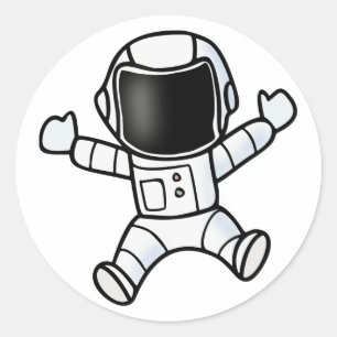 Lilla Astronaut Barns kosmonaut-flicka i rymden Runt Klistermärke
