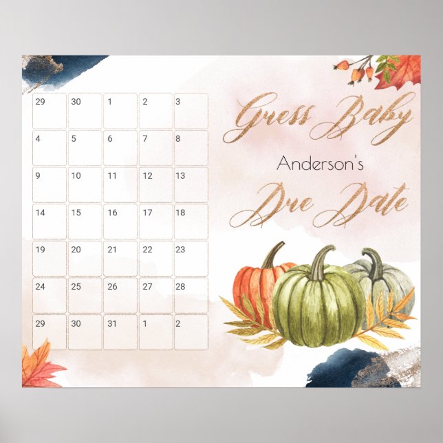 Lilla babyskor gissar förfallodatum poster (Framsidan)