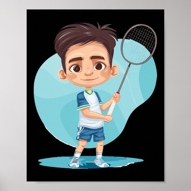 Lilla Badminton-spelarens skyttelspel för pojkar Poster (Framsidan)