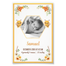 Lilla Bee Baby Birth Stats Fototryck