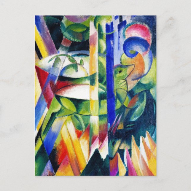 Lilla bergsgetterna målade av Franz Marc Vykort (Framsida)