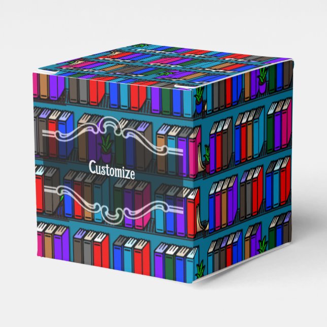 Lilla Bibliotek Bok Shelves Teal Cube Presentaskar (Framsidan Sidan)