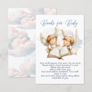 Lilla Biet i Heaven Angel Twin Bokar för Baby Inbjudningar