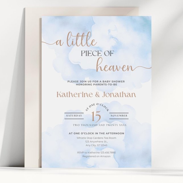 Lilla Biet i Heaven Baby Shower Inbjudan Editable (Skapare uppladdad)