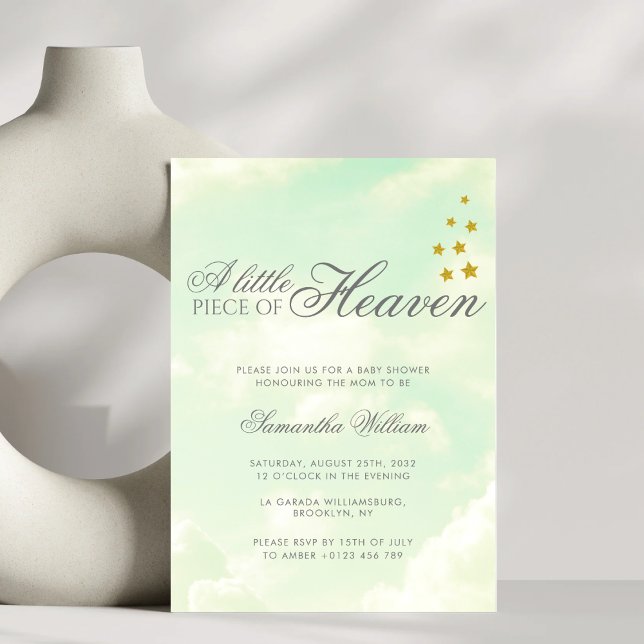 Lilla Biet i Heaven Clouds Baby Shower Inbjudningar (Skapare uppladdad)