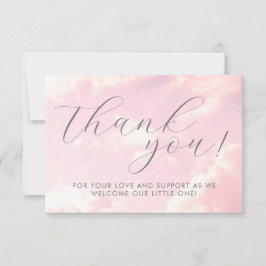 Lilla Biet i Heaven Clouds Rosa Baby Shower Tack Kort