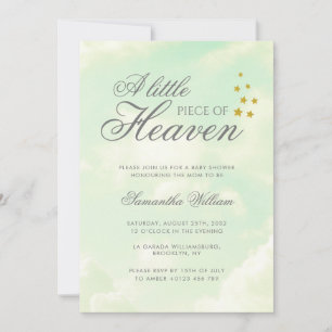 Lilla Biet i Heaven Cloudy Himlar Baby Shower Inbjudningar