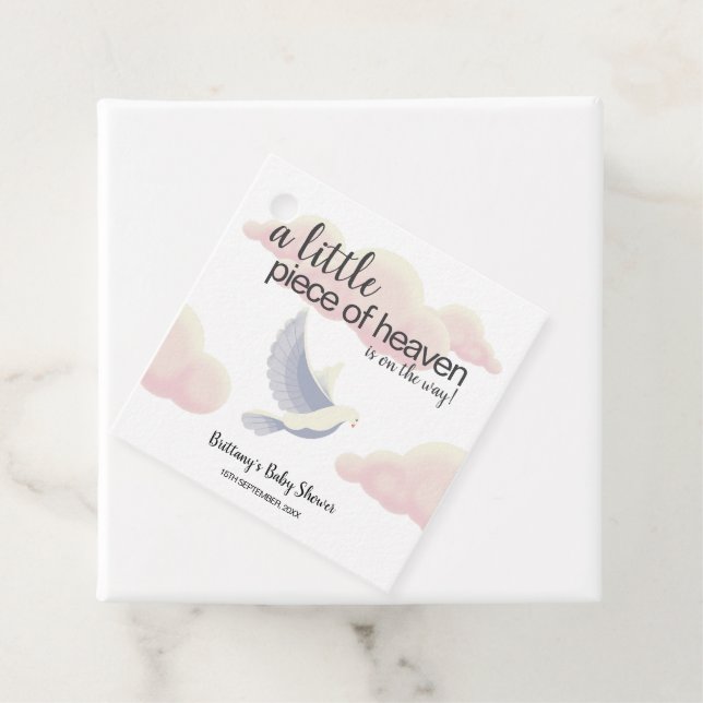 Lilla Biet i himmelmolnen Dove Baby Shower Gåvor Etiketter (På plats)