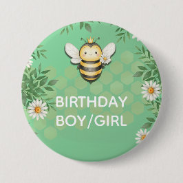 Lilla bin Birthday Boy/Girl personlig Badge Knapp
