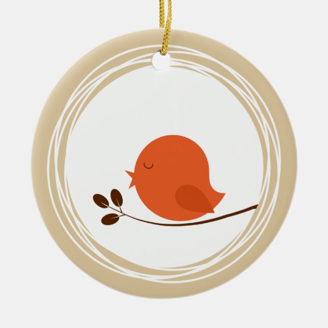 Lilla Bird Julgransprydnad Keramik (Framsidan)