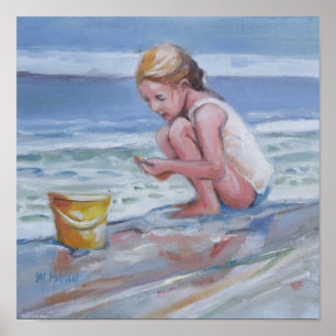 Lilla biskopsflicka med gult bucket poster