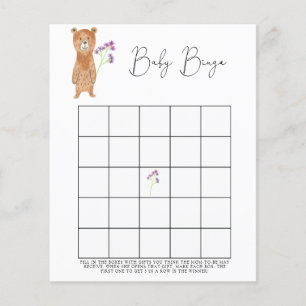 Lilla björn - Baby shower bingo spel