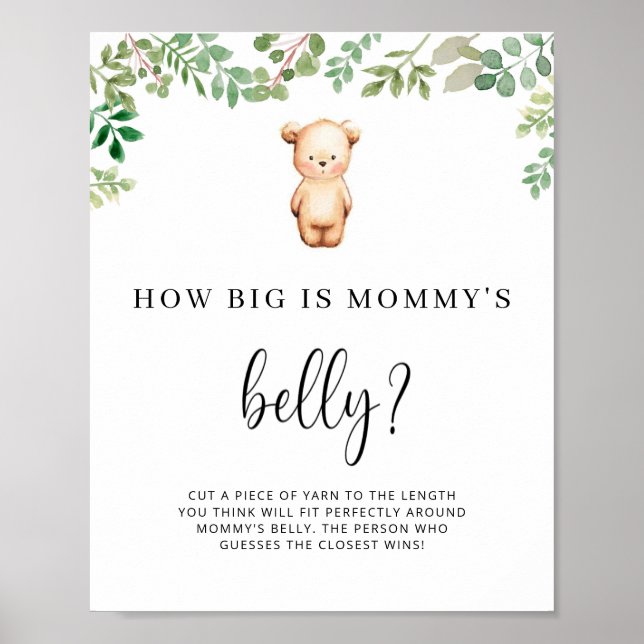 lilla björn hur stor är mammans mage spel poster (Framsidan)
