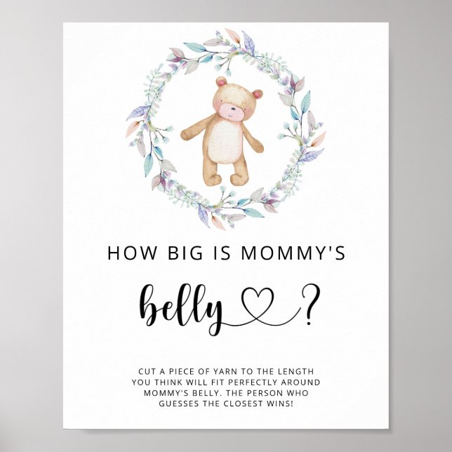 lilla björn hur stor är mammans mage spel poster (Framsidan)