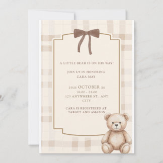 Lilla Björnens Baby Shower Inbjudan