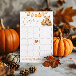 Lilla björnpumpor fall babydusch bingo-spel