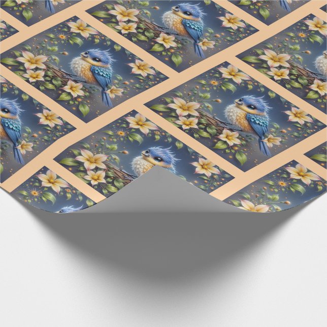 Lilla blå Papper Presentpapper (Hörn)