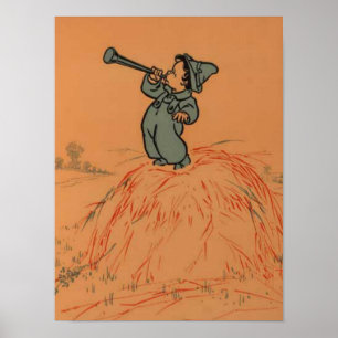 Lilla blå pojken Gammal barnramsa Poster