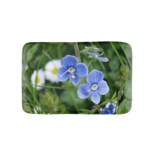 lilla blåa blommor badrumsmatta