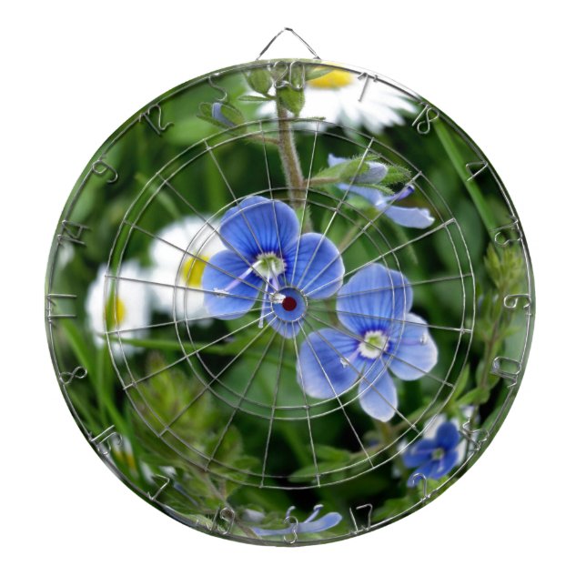 lilla blåa blommor darttavla (Framsidan)