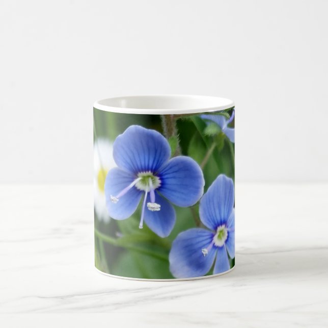lilla blåa blommor kaffemugg (Center)