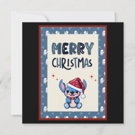 Lilla blåa sötis säger "God Jul" Inbjudningar