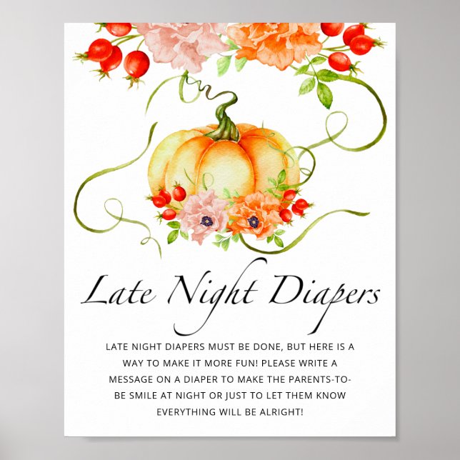 Lilla blommigt pumpa Late night Diaper-match Poster (Framsidan)