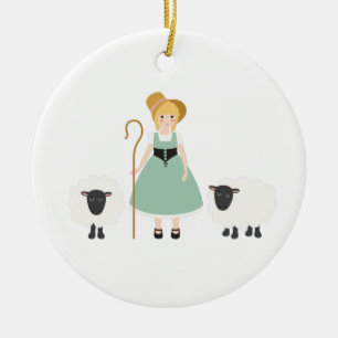 Lilla Bo Peep Julgransprydnad Keramik