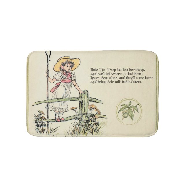 Lilla Bo-Peep: Klassisk Kate Greenaway Nursery Badrumsmatta (Framsidan)