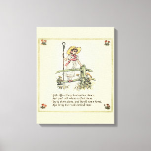 Lilla Bo-Peep: Klassisk Kate Greenaway Nursery Canvastryck