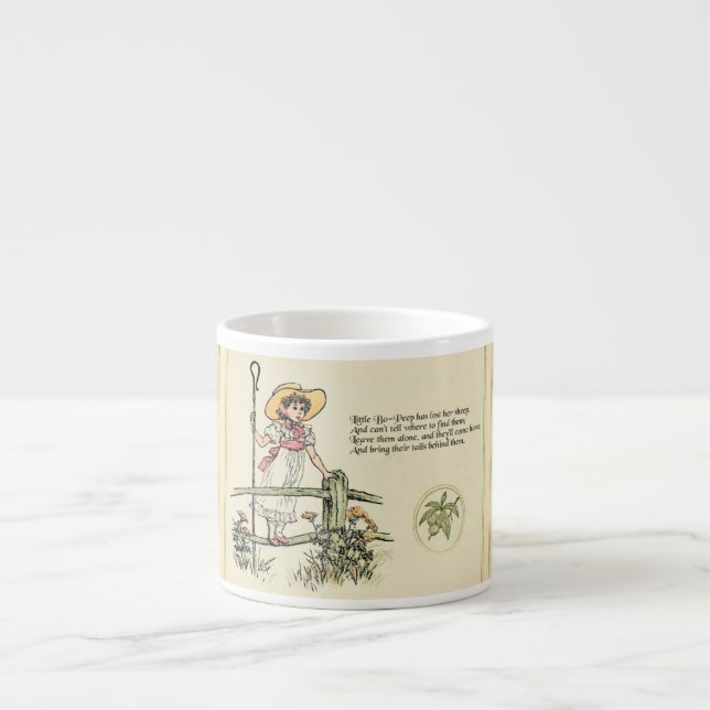Lilla Bo-Peep: Klassisk Kate Greenaway Nursery Espressomugg (Framsidan)
