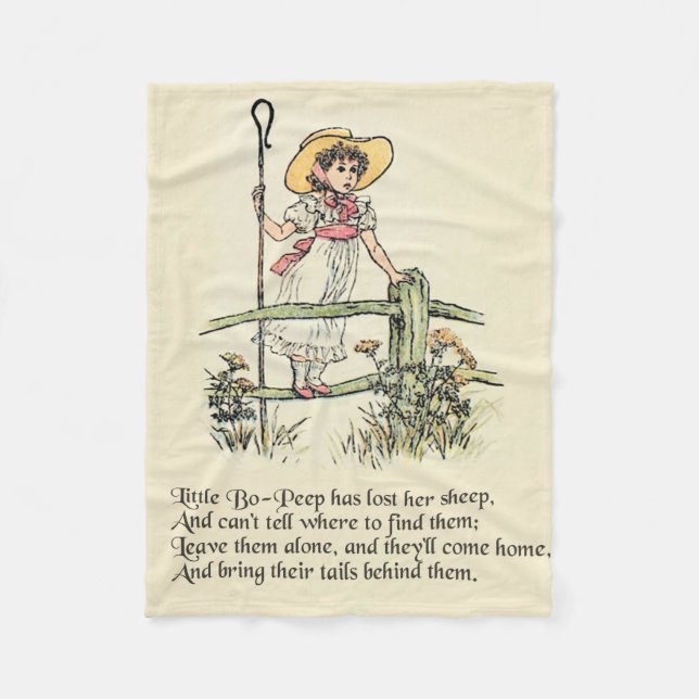 Lilla Bo-Peep: Klassisk Kate Greenaway Nursery Fleecefilt (Framsidan)