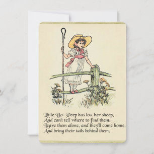 Lilla Bo-Peep: Klassisk Kate Greenaway Nursery Inbjudningar