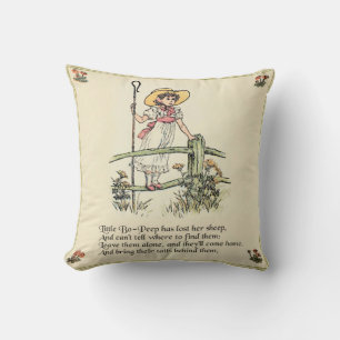 Lilla Bo-Peep: Klassisk Kate Greenaway Nursery Kudde
