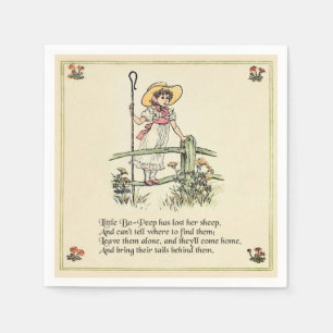 Lilla Bo-Peep: Klassisk Kate Greenaway Nursery Pappersservett