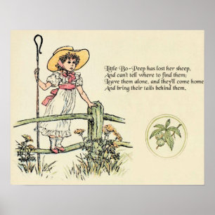 Lilla Bo-Peep: Klassisk Kate Greenaway Nursery Poster