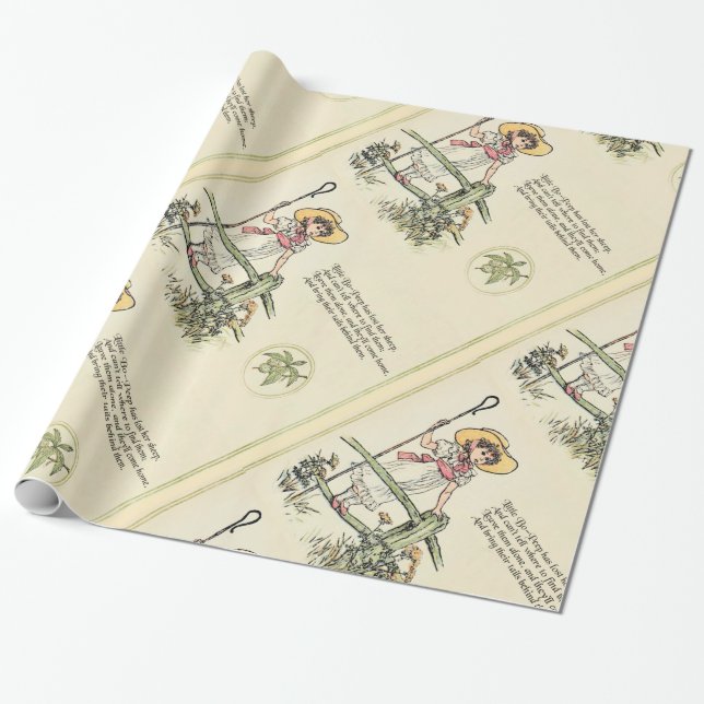 Lilla Bo-Peep: Klassisk Kate Greenaway Nursery Presentpapper (Utrullad)