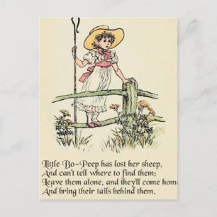 Lilla Bo-Peep: Klassisk Kate Greenaway Nursery Vykort