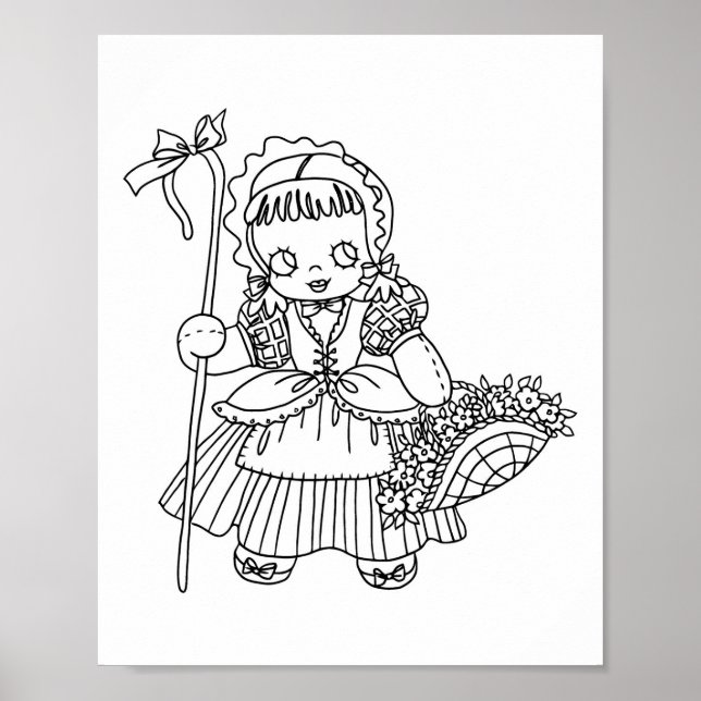 Lilla Bo PeeP Mamma gås Färgläggningssida Poster (Framsidan)