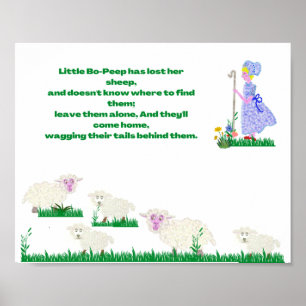Lilla Bo-Peep-prick whimsical bild Poster