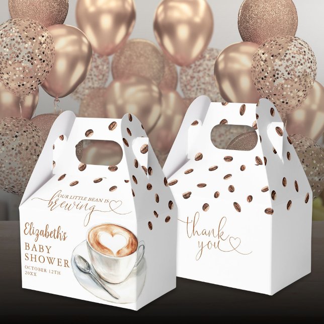 Lilla bönan brygger kaffe tema baby shower presentaskar (Little Bean Is Brewing Coffee Theme Baby Shower Favor Boxes)