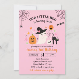 Lilla Boo 2-års Halloween-fest inbjudan