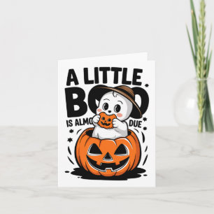 Lilla Boo är nästan förfallen Söt Halloween Gravid Kort
