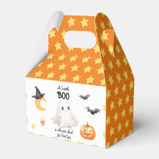 Lilla Boo är snart färdigt! Halloween Baby Shower Presentaskar