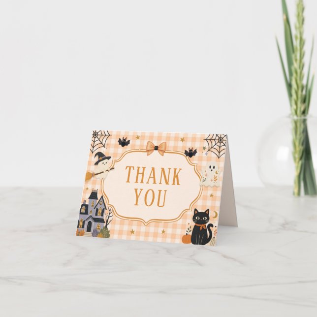 Lilla Boo Halloween Baby Shower Tack Kort (Framsida)