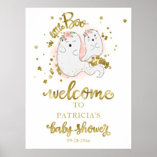 Lilla Boo Halloween Baby Shower Välkomstskylt Poster