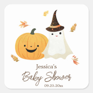Lilla Boo Halloween Babyfirande Fyrkantigt Klistermärke