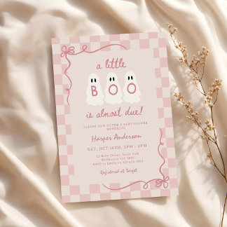 Lilla Boo Halloween-flicka Spök Baby Shower Inbjudningar