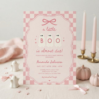 Lilla Boo Halloween-flicka Spök Baby Shower Inbjudningar